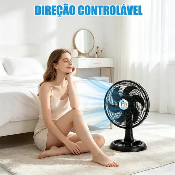 Ventilador de Mesa 6 pás 40cm 110V/220V-Preto