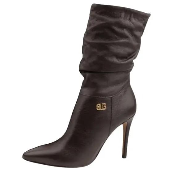 Bota Feminina Couro Conforto Social Salto Fino Alto Bottero
