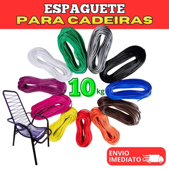 10kg Fio Plástico Pvc Cordinha Alta Qualidade Espaguete Cordao Macarrao Enrolar Cadeira Artesanato