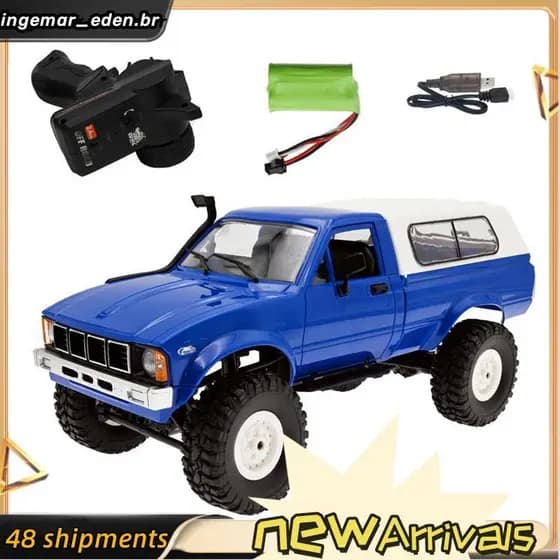 C24-1 RC Carro 1 : 16 2.4G 4WD Controle Remoto Pick-Up Caminhão Controlável LED Luz Brinquedo Elétrico Fora De Estrada A