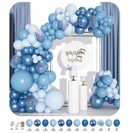 Kit 145peças Balões 5" 10" 12" 18"Azul fosco Balão Para Festas e Aniversários