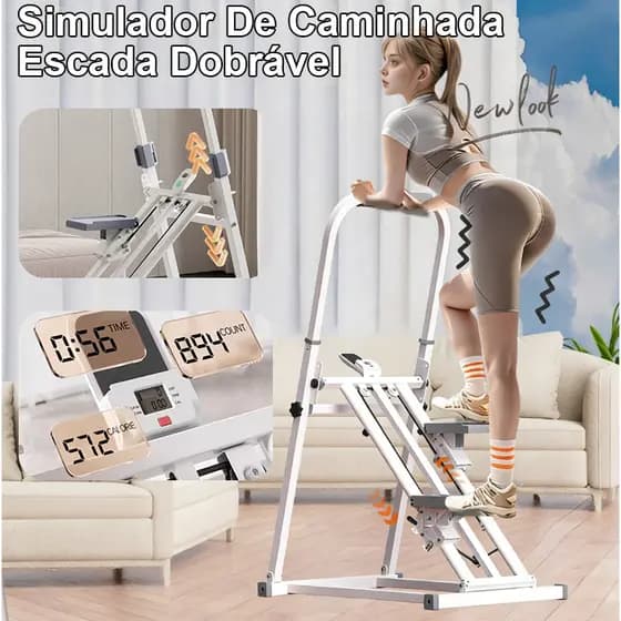 Simulador De Caminhada Escada Dobrável 200kg Treino Em Casa