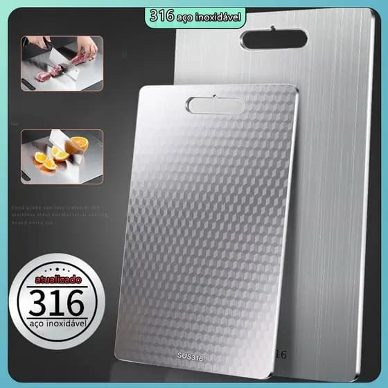 Tábua De Corte Retangular padrão de diamante Aço Inox 316 Aço Inoxidável Antibacteriana À Prova De Mofo 46 Cm Tábua De C