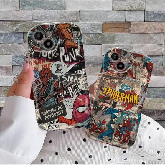 Capa Para iPhone 17 Pro Max 17Air 16 15 13 11 14 12 11 Xs XR Retro Homem-Aranha Creme Caso