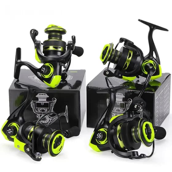 Molinete De Pesca Carretel De Pesca 5.2 : 1 Giratório Com Cabo EVA Amarelo Escuro