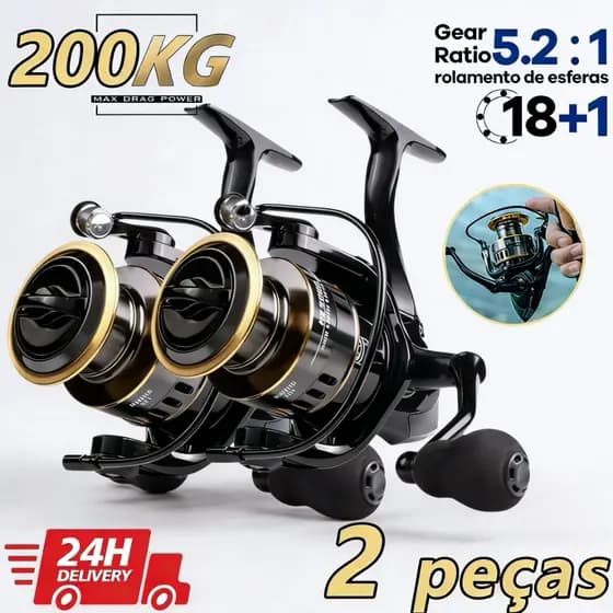 Carretel De Pesca Profissional 18 + 1BB 5 ; 2 1 De Metal Para Mão Esquerda E Direita!!