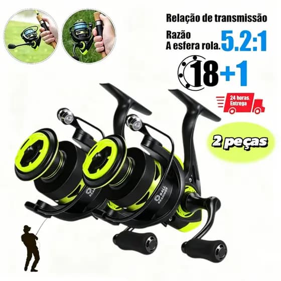 Carretel De Pesca 90Kg 5.2 : 1 Giratório 2000-7000 Com Cabo EVA Escuro fruta verde~