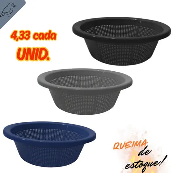 Kit 3 Lavatudo Multiuso Para Cozinha Escorredor De Agua Alimentos Pratico Legumes Verduras Grãos