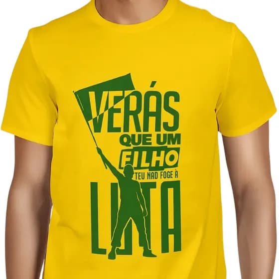 Camisa Masculina Brasil Hino Verde Amarelo Patriota Bandeira Bolsonaro Nacional Democracia