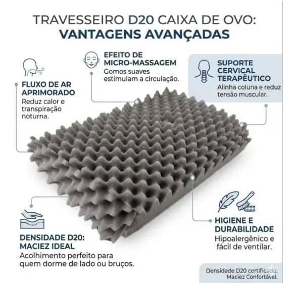 Travesseiro Casca de Ovo Conforto Anti-escaras Caixa de ovo alivio de pressão altura media
