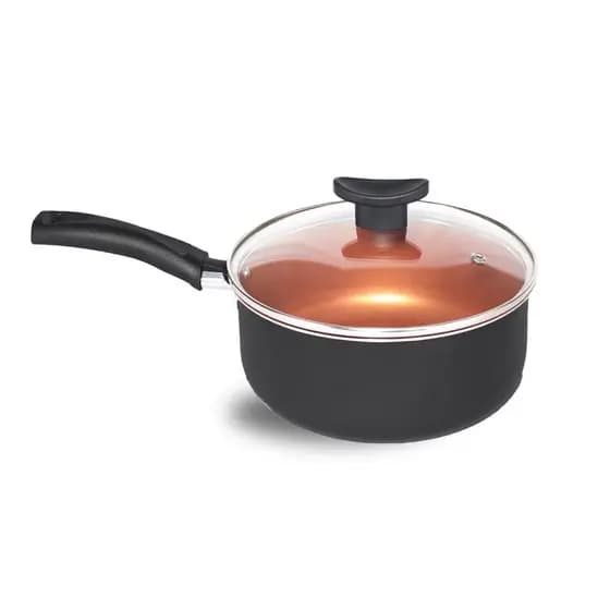 Panela 18cm Teflon Antiaderente + Tampa de Vidro Temperado Não Quebra Panela Avulsa