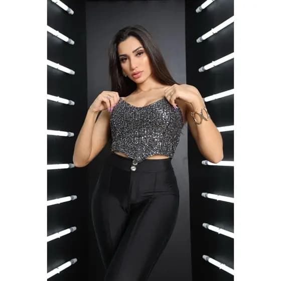 Croped Top corselet Blusinha Feminina com bojo
