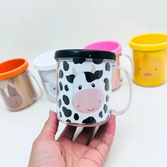 Lembrancinha Fazendinha Personalizada com Nome e Idade| Caneca para Foto Brinde Infantil para Festa