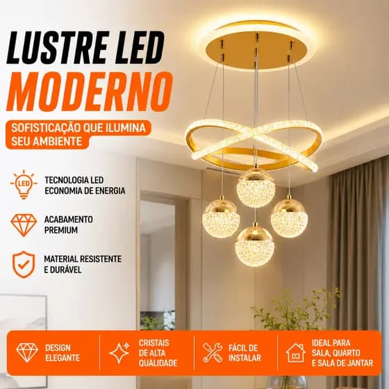3 Cores em 1 LED Pendente Moderno Nordic Luxo Dourado Com Cristal Decorativo Para Sala De Estar Jantar Quarto Bivolt