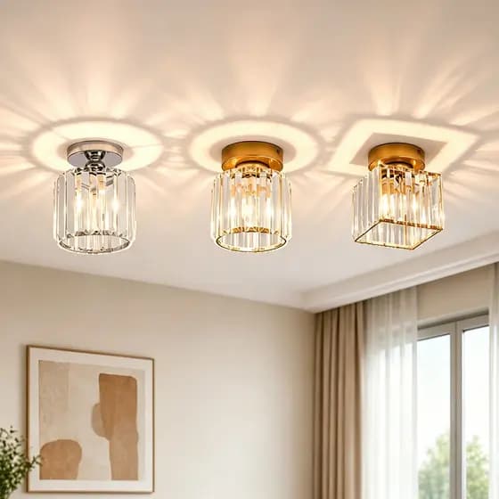 Luminária De Teto Cristal Simplicidade Moderna Corredor Sala De Estar Varanda Quarto 110V-220V E27