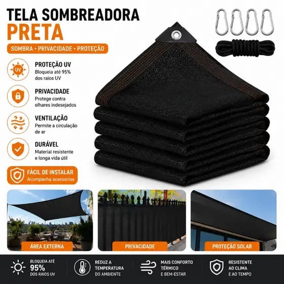 Rede de Sombreamento Anti-UV HDPE 90% - para Plantas de Estufa, Piscina, Carros e Casa,Acessórios oferecidos