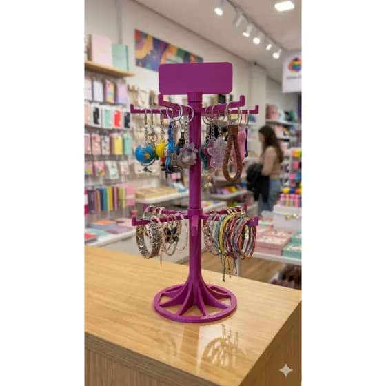 Expositor de Chaveiros e Acessórios Giratório – Organizador Prático e Elegante