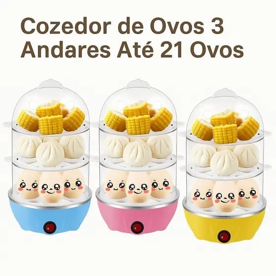 Cozedor 7 / 14 / 21 Ovos 110v Alimentos À Vapor Vegetais Cozinhar Multifunção Cozido Pronta Entrega
