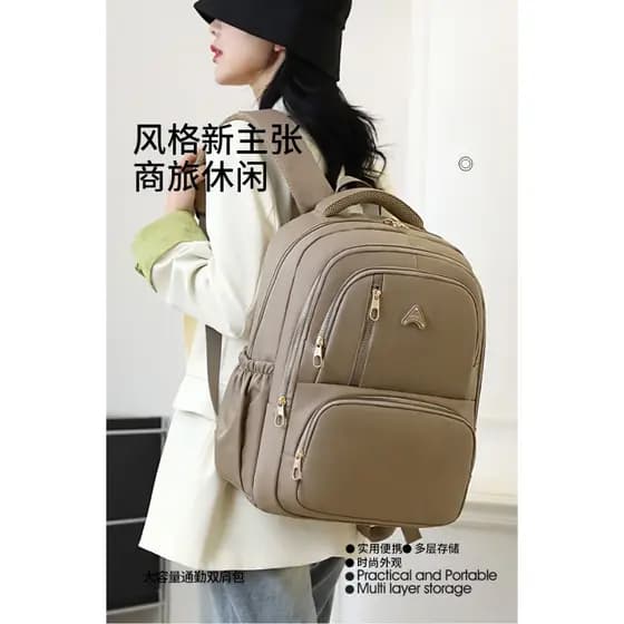 Mochila de náilon repelente de água de grande capacidade simples e leve bolsa de computador bolsa escolar