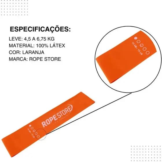 Kit 10 Mini Band Leve Laranja Rope Store