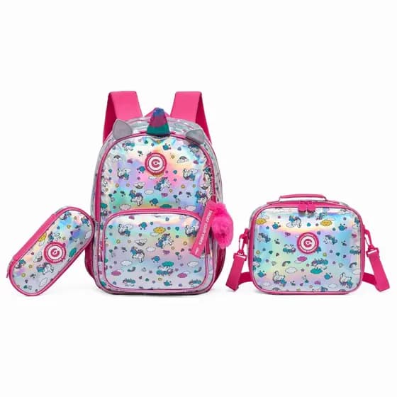 Kit Mochila Coban Lancheira Estojo Resistente Bolsa Escolar Menina Juvenil