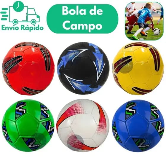 Bola De Campo Para Futebol Tamanho 5 PVC Jogo Brincadeira Diversão Cores Sortidas