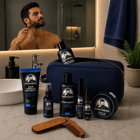 Kit Completo Barba Robusta com Preenchedor e Necessaire