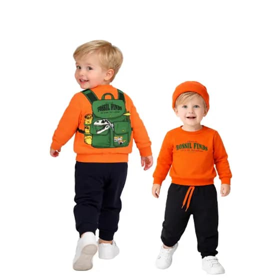 Conjunto Masculino Estampado Mochila nas Costas Casual Confortável Ideal para Frio e Inverno