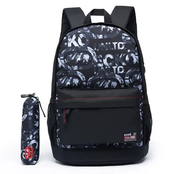 Kit Mochila Estojo Escolar Ecko Espaçosa Resistente