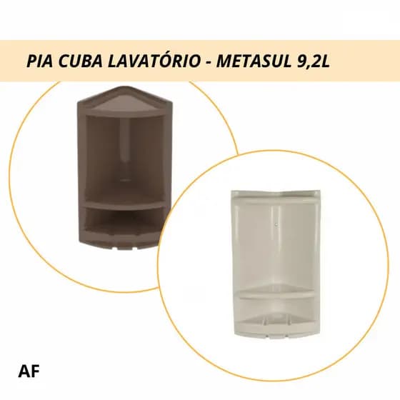 Cantoneira Metasul de Plástico Porta Cremes e Sabonetes Cosméticos para Banheiro, Salas e Lavabos