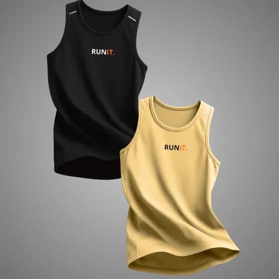 KIT 2 Regatas Masculinas DryFit Academia - 2 Regatas Dryfitness Masculina Academia Treino