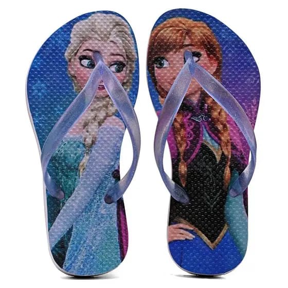 Chinelo Infantil Menina Frozen Modinha Macio Confortável Resistente Antiderrapante Acessível