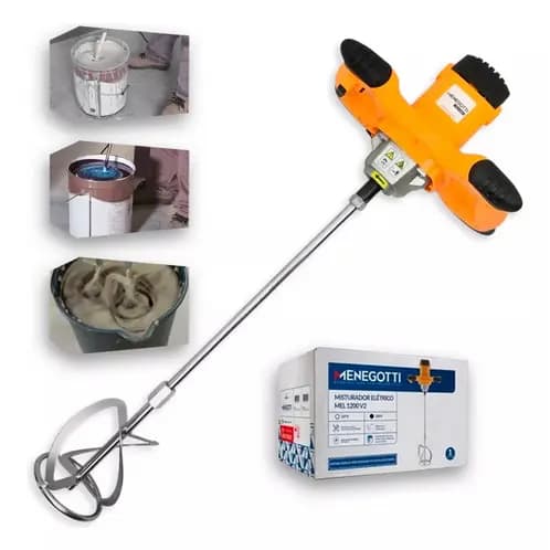 Misturador de Tinta e Argamassa Menegotti MEL1200W 60Hz Motor Mono Para Mistura Profissional