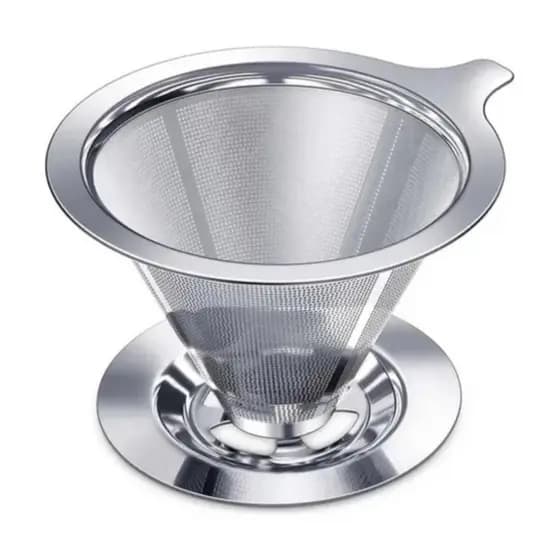 Coador de Café Aço Inox 103 Permanente Reutilizável sem Filtro de Papel Sustentável e Fácil de Limpar