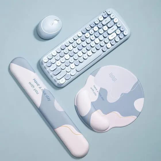 Mouse pad com apoio para os pulsos para mulheres, base de borracha macia, estilo gamer 3D, estilo fofo, tapete de mesa p