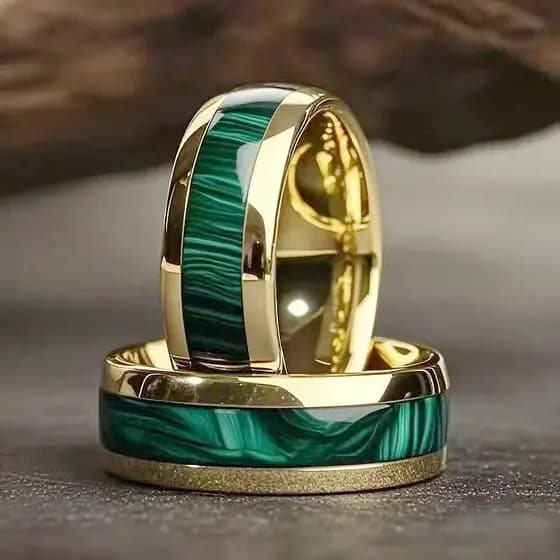 Anel de casal de aço inoxidável exclusivo Design de cor por gotejamento de óleo 3D dar presente moderno para casal