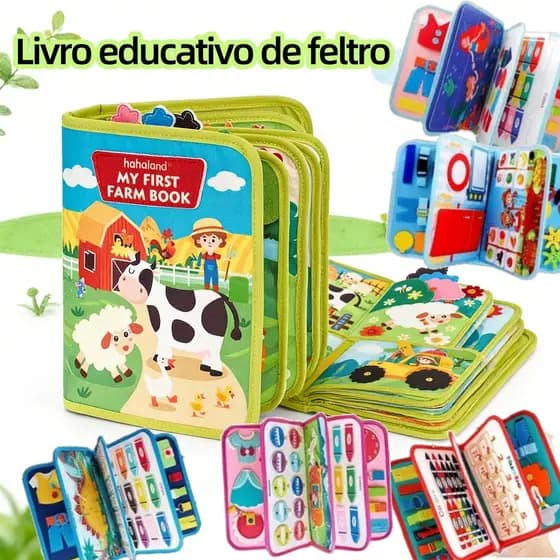 Toddler Felt Montessori Busy Book Atividade Sensorial Boards Fine Motor Skill Quiet Car Travel