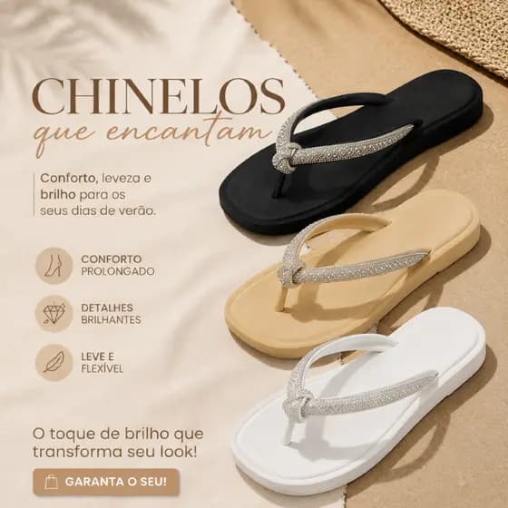 Chinelo Feminino Colorido Elegance Com Strass Leveza E Estilo Escolha Certa Para Compor Seus Looks