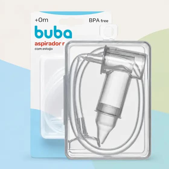Aspirador Nasal Bebe Infantil Buba Sugador Nasal Higiênico com Sucção Estojo e Ponta Macia