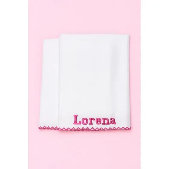 Kit de Paninhos de Boca 100% Algodão, personalizados! Disponível em kits com 2 unidades, antialérgicos