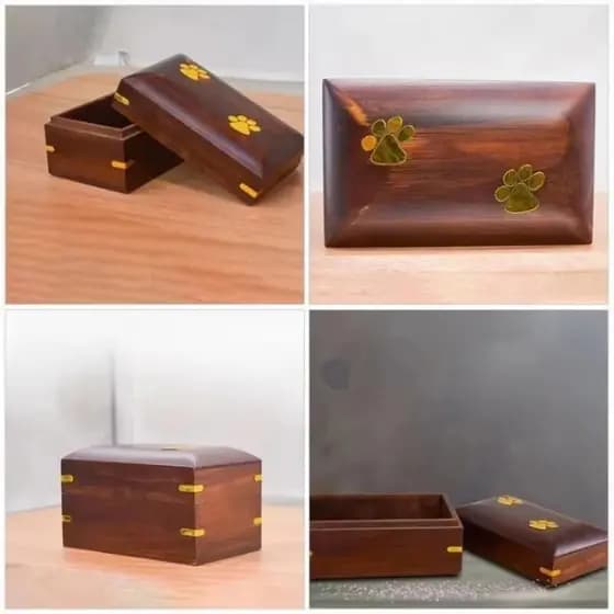 Gato Cão Pegada Memorial 1 Pc Madeira Pet Cinzas Caixa Cremação Para Sempre Casa Pequeno De Suprimentos