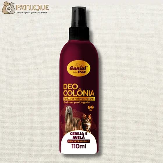 Perfume Cereja e Avelã Para Caes Colonia Fragancia Sofisticada Cachorro e Gato Longa Duração 110ml