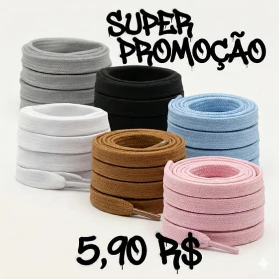 Kit 2 Pares Cadarço Bboy 17MM Largura Poliéster Resistente Premium Para Tênis