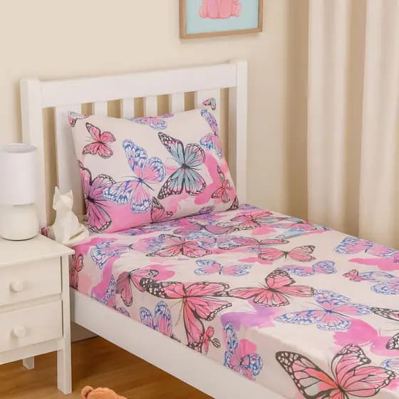 Jogo De Lençol Infantil 3 Peças Solteiro Estampado Colorido Toque Macio Confortável Enxoval Quarto Menino Menina