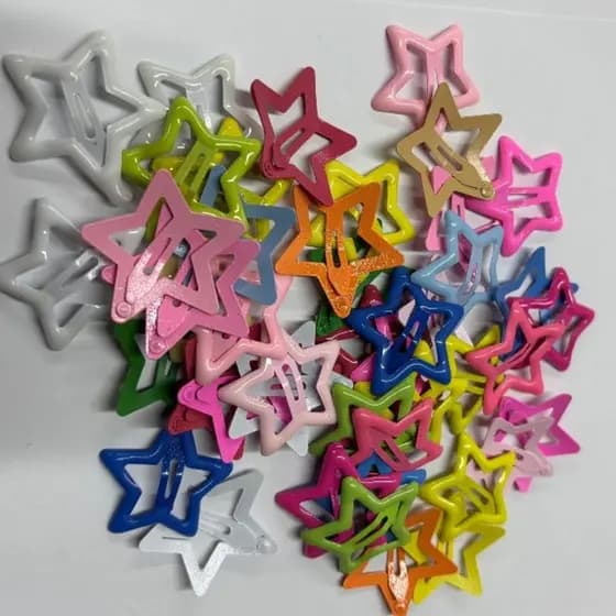 Kit 50 Peças Grampos De Cabelo Estrela Dopamina Cor Doce Para Mulheres Franja Lateral