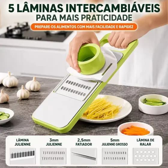 Fatiador Cortador 5 Em 1 Ralador e Descascador De Alimentos de Legumes Frutas Cozinha