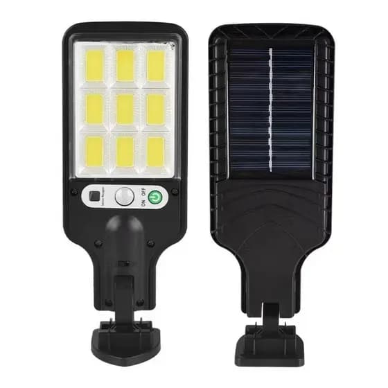 Luminária Solar Parede 108 COB Carregar LED Luz Branco frio Prova D'Água Sensor Presença 3 funções