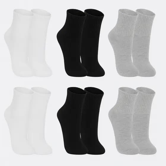 Meia Cano Alto Unissex Algodão – Kit 3/6/12/15 Pares (36 ao 42) - Sortidas