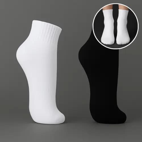 Kit de Meia Cano Médio com Algodão Unissex Masculina Feminina - Cores Sortidas
