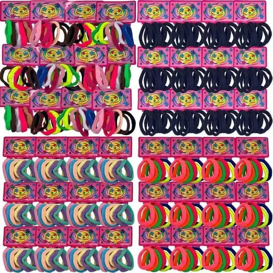 kit 36-72 unidades elastico de cabelo Xuxinha Rabico para cabelo feminina Cores Mescladas
